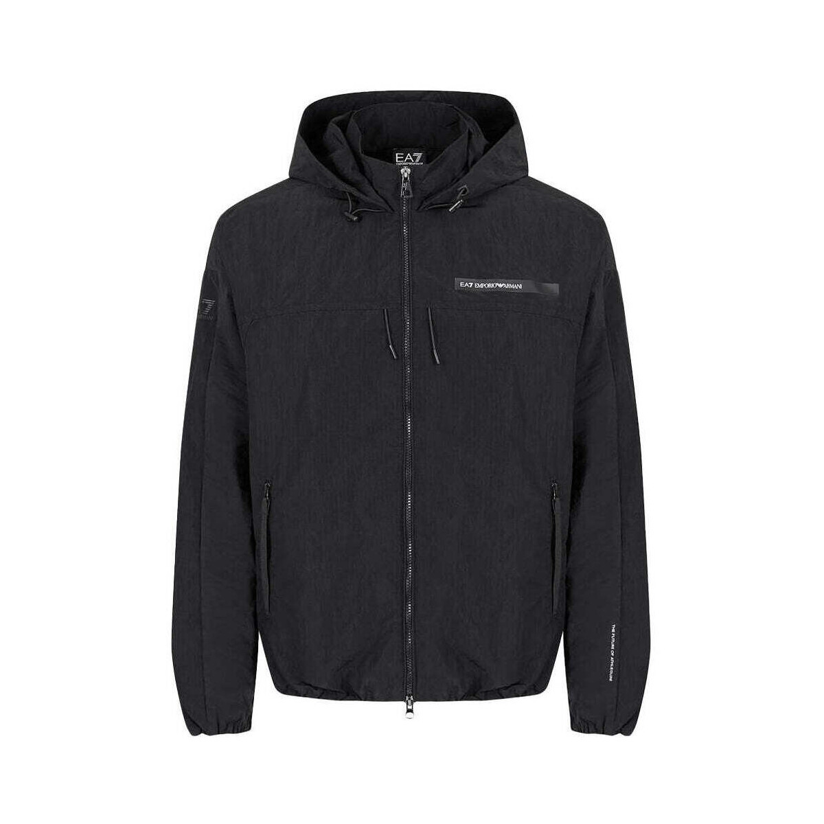 Ea7 Emporio Armani  Nylon Athletic Mix Hooded Jacket - Black  Černá