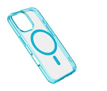 Zadní kryt Cellularline Iconic Mag s podporou Magsafe pro Apple iPhone 16 Pro Max, transparentní / tyrkysová