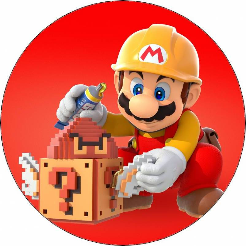 Jedlý papír Super Mario a domek 19,5 cm