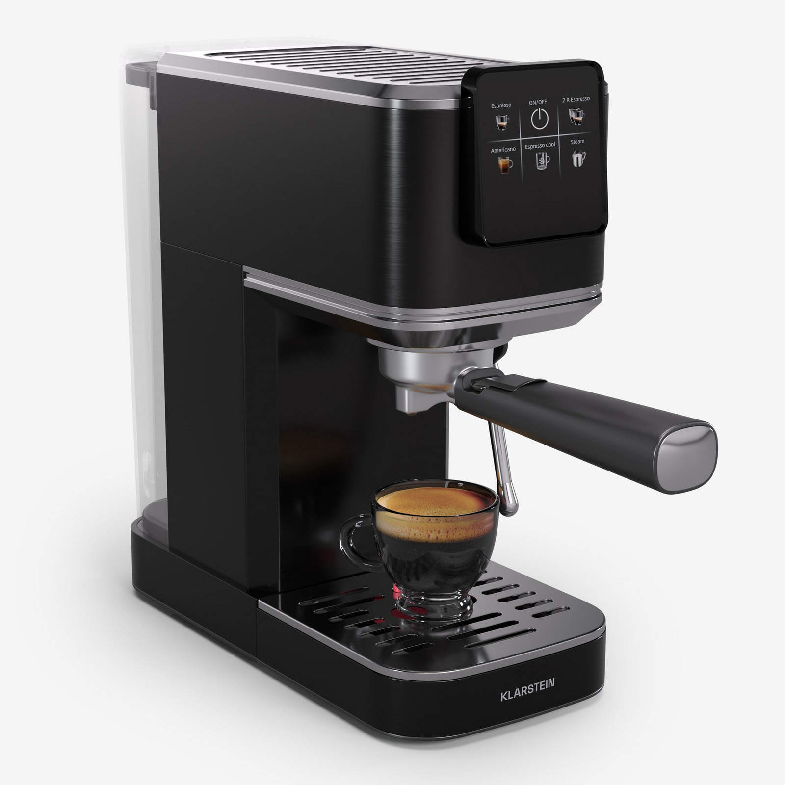 Klarstein SteelPresso Slim Touch Espressomaschine | Siebträger | Touch-Display