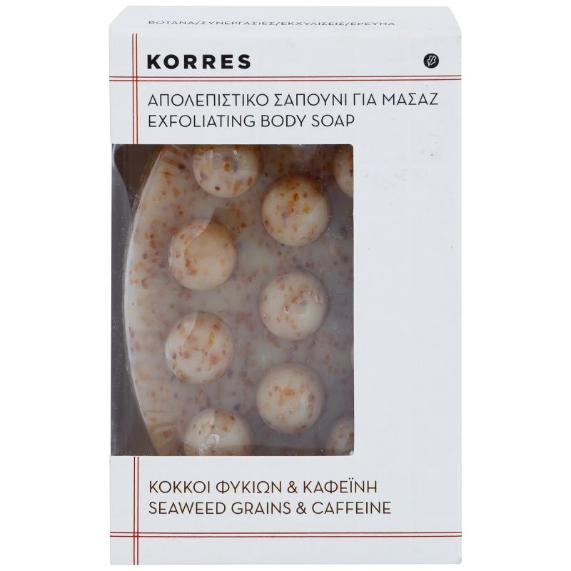 Korres Seaweed Grains & Kaffeine peelingové mýdlo proti celulitidě 125 g