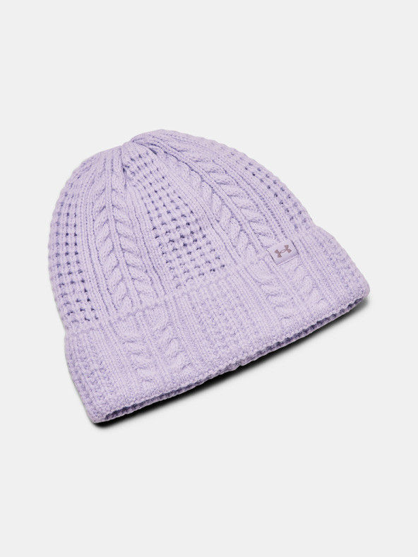 Čepice Under Armour W Halftime Cable Knit Beanie-PPL