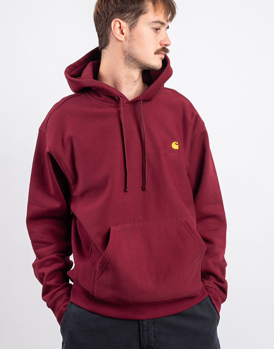 Carhartt WIP Hooded American Script Sweat Malbec M