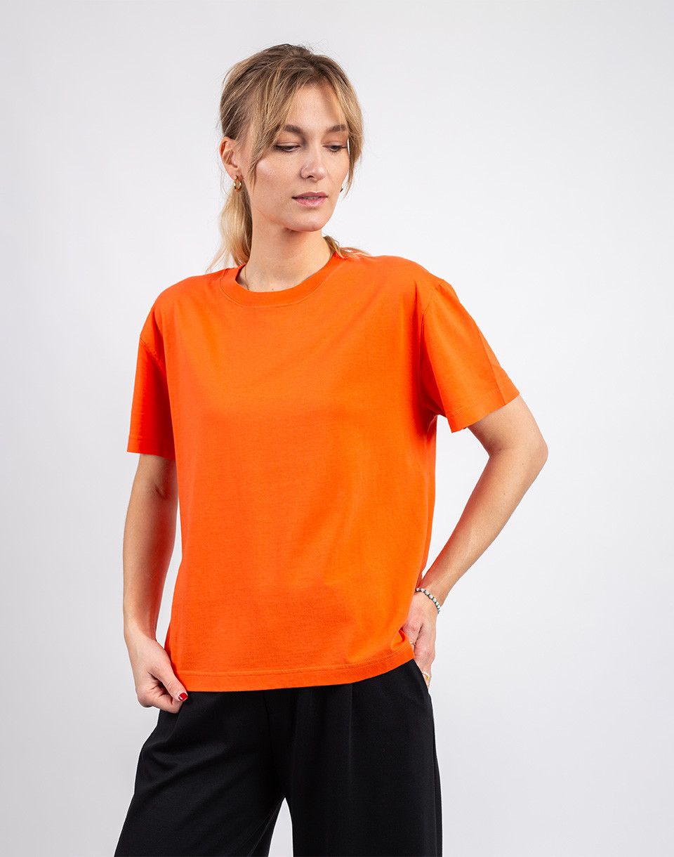 Organic Basics True Heavy Boxy Tee Tangerine XS