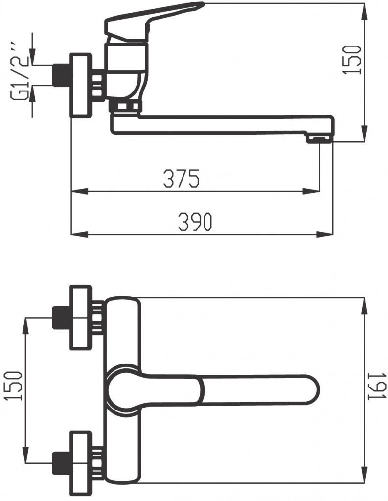 NOVASERVIS Dřezová umyvadlová baterie 150 mm Metalia 54, chrom 54078,0