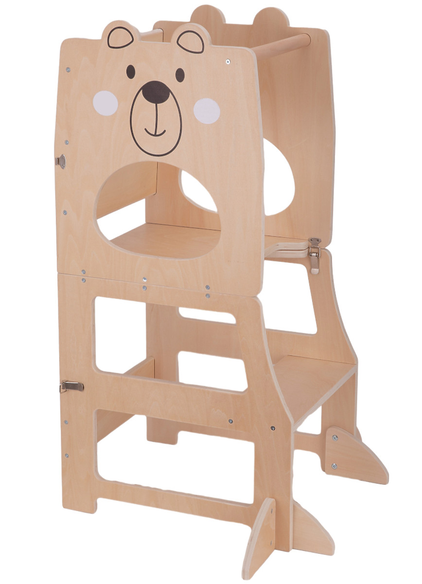 Ourbaby Montessori učící věž Learning tower 3in1 - Teddy bear přírodní