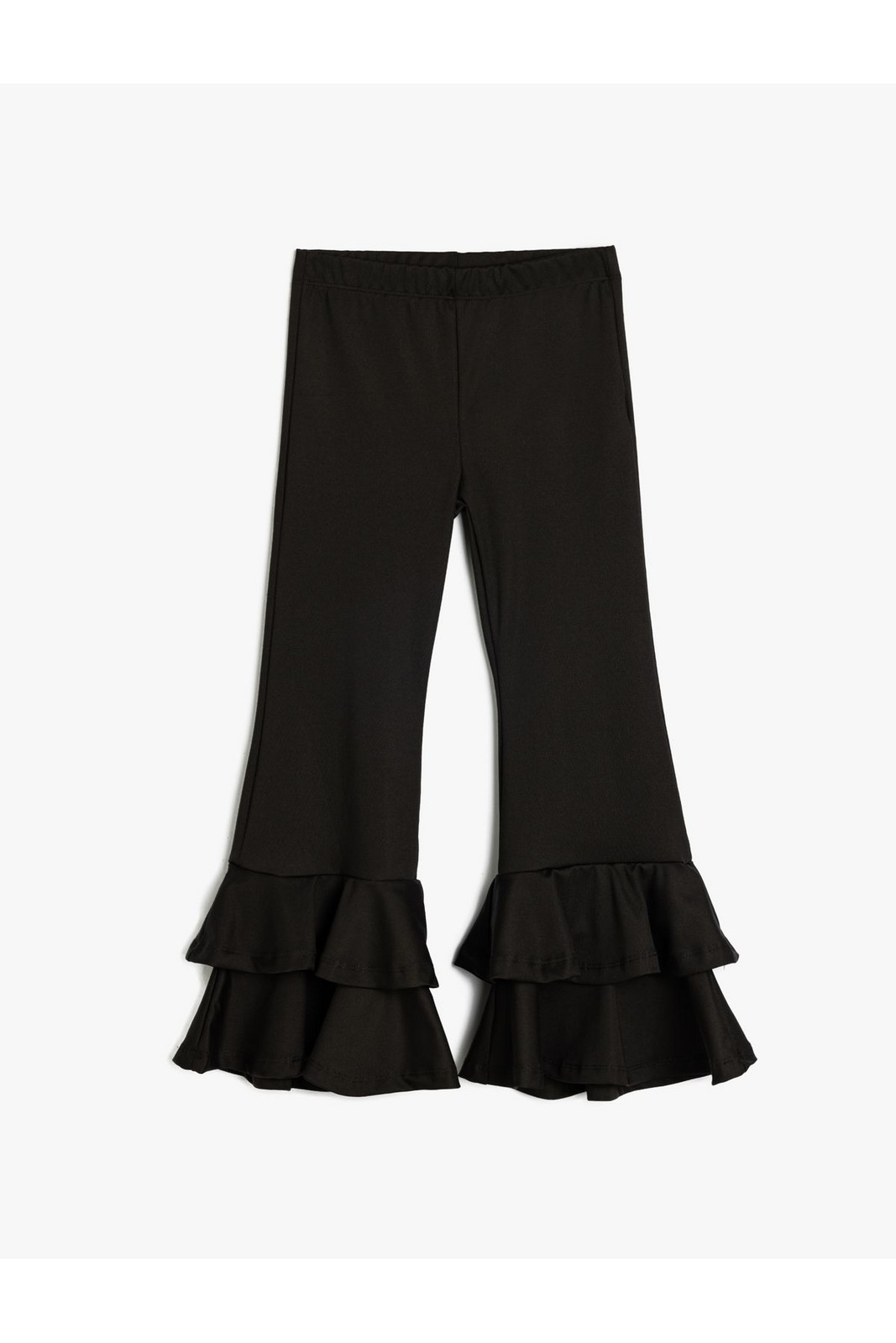 Koton Flared Leg Trousers with Ruffle Detail and Elastic Waist