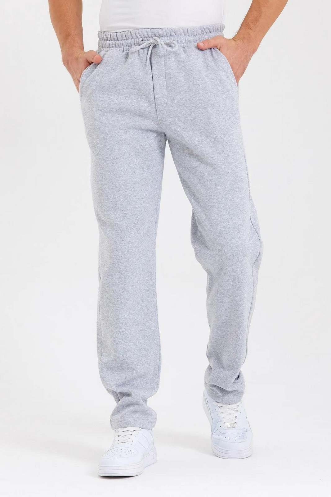 62819 Dewberry Straight Leg Back Pocket Detailed Sweatpants-GREY