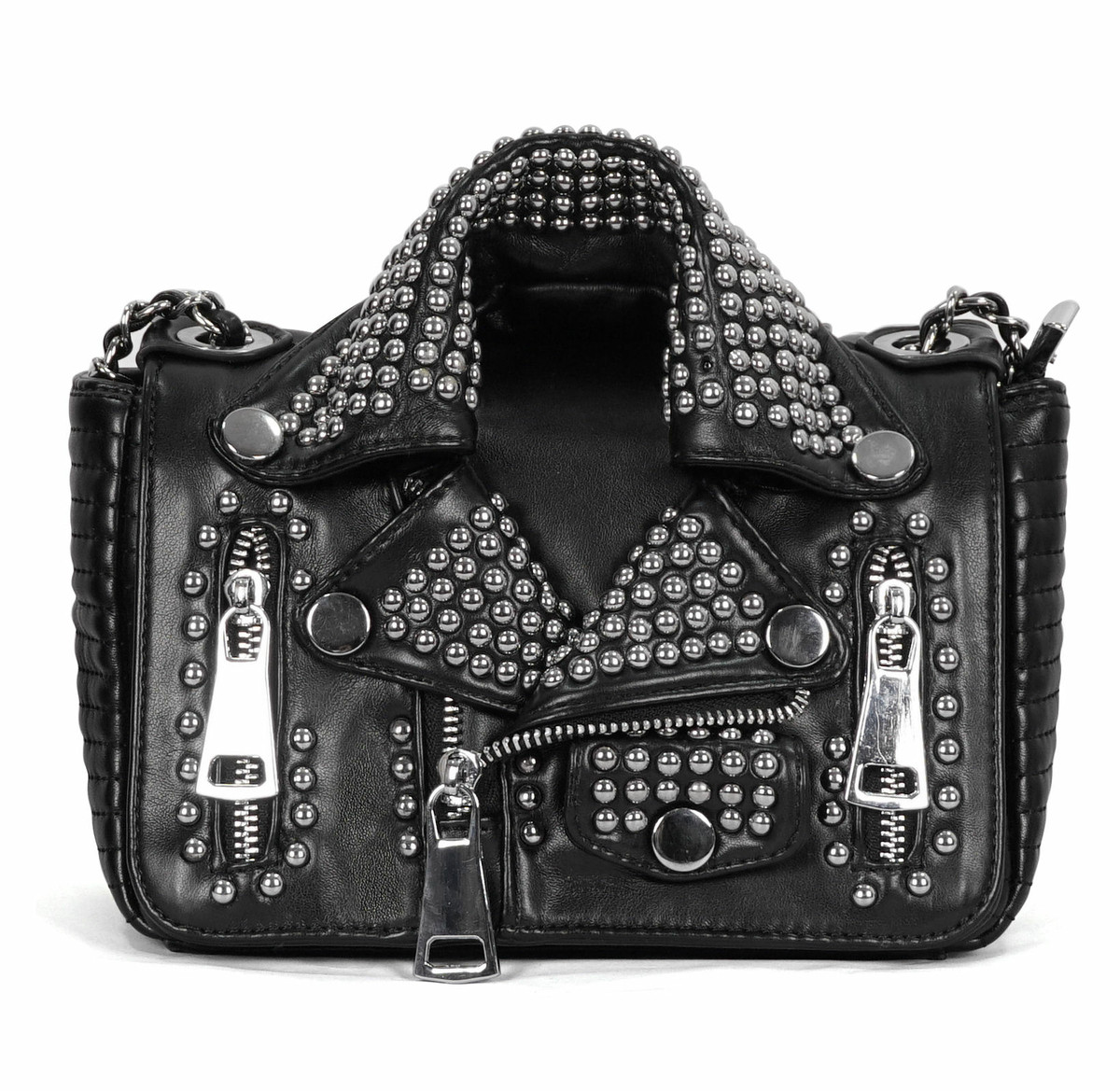 kabelka (taška) DEVIL FASHION - Spungen Punk Leather Black Rivets