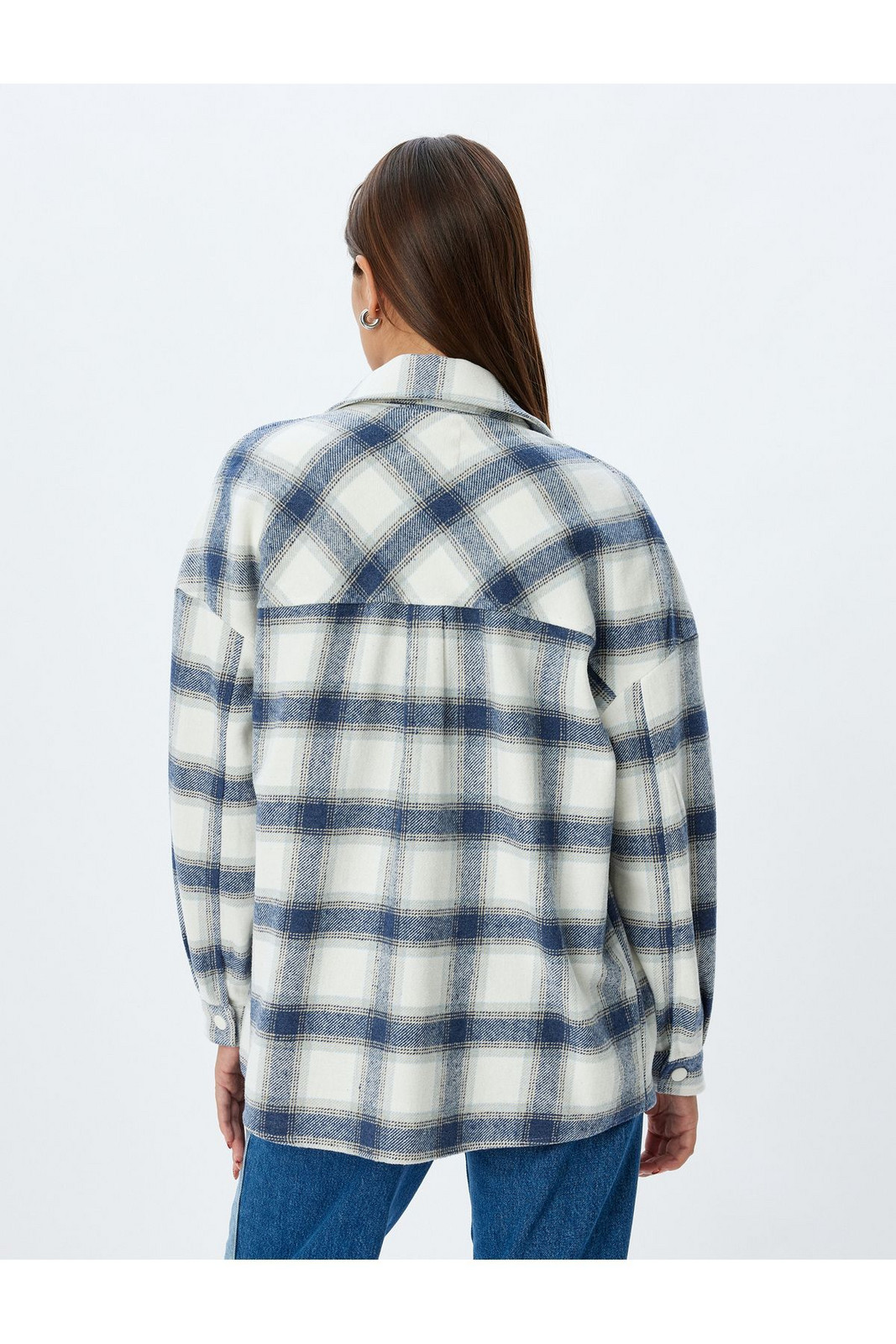 Koton Blue Plaid Women's Jacket