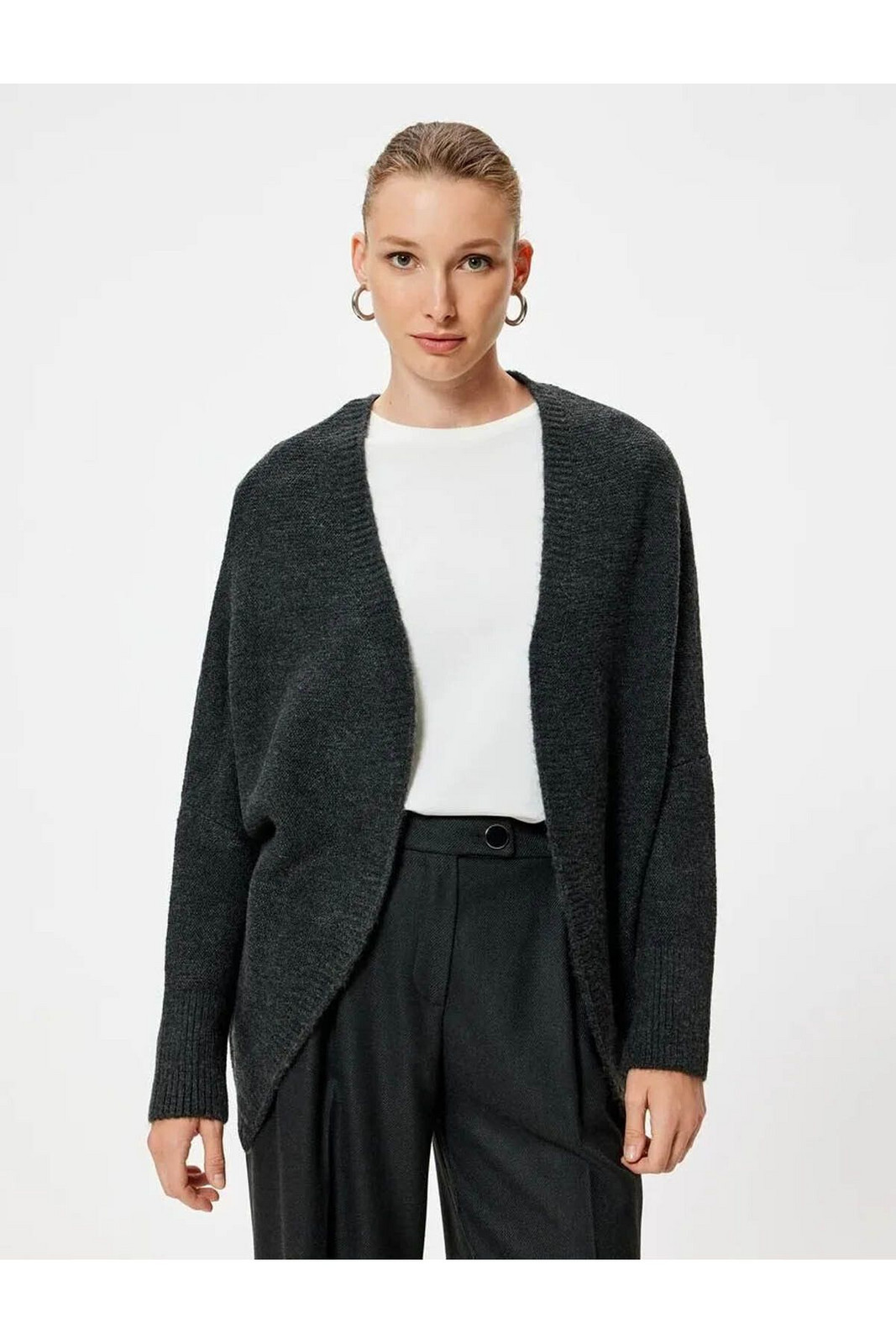 Koton Knitted Cardigan Long Batwing Sleeve Soft Texture