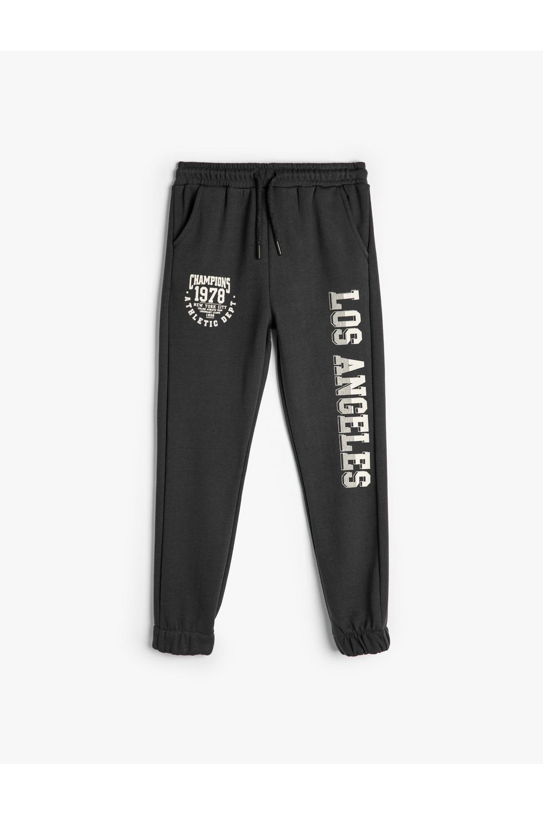 Koton Jogger Sweatpants with Print Detail, Tie Waist and Pocket