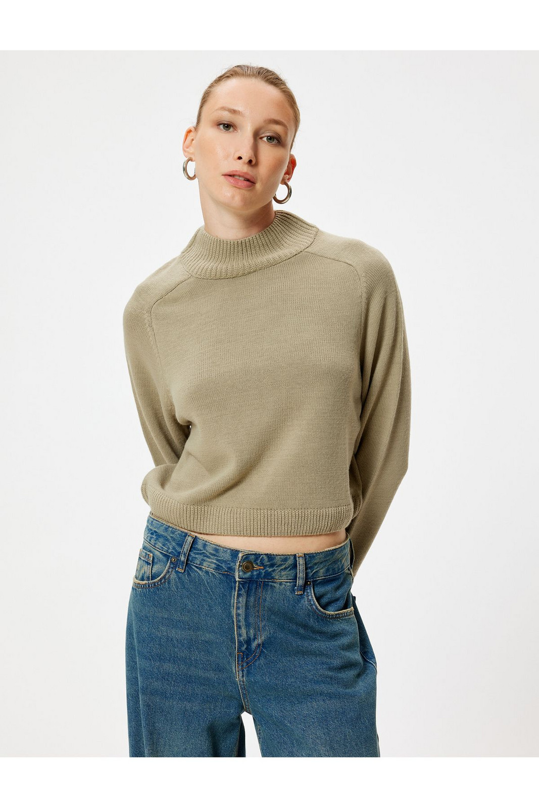 Koton Basic Stand Collar Knitwear Sweater Long Sleeve