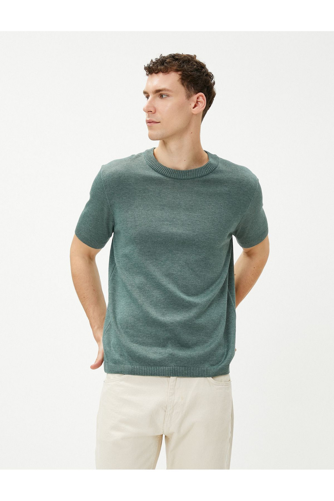 Koton Basic Sweater Short Sleeve Crew Neck