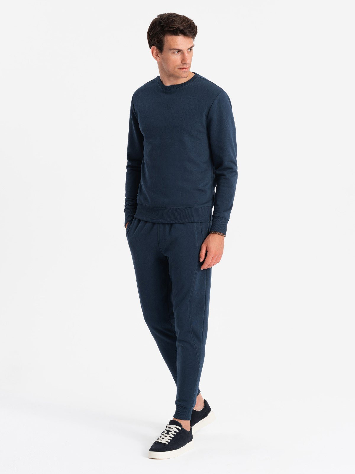 Ombre BASIC men's cotton sweatshirt set unbuttoned sweatshirt + joggers