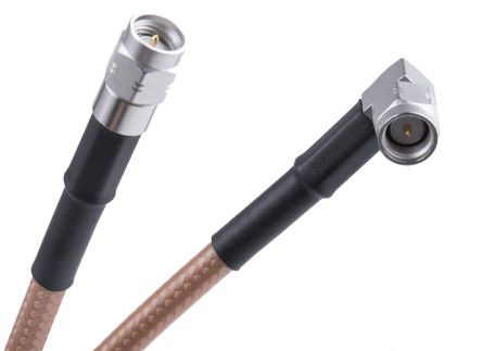 Koaxiální kabel RG142, Hnědá, A: SMA, vnější průměr: 4.95mm, B: SMA 500mm Radiall S koncovkou