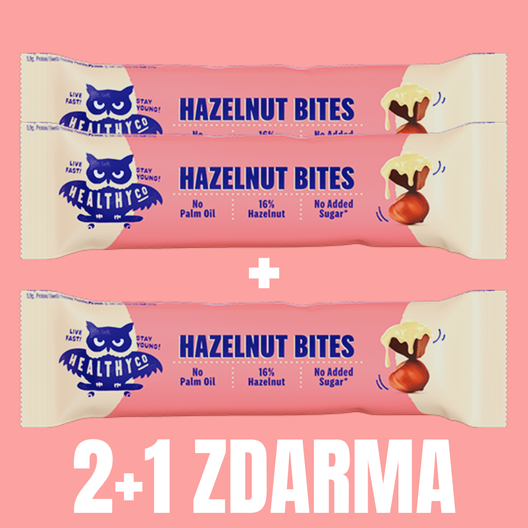 HealthyCo Hazelnut bites 21 g 2+1 ZDARMA