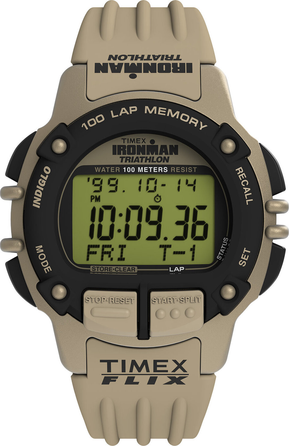 Hodinky Timex Ironman Flix 100 Lap TW5M63100 Béžová