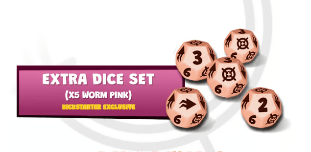 Mantic Games Worms - Dice set 5x Pink