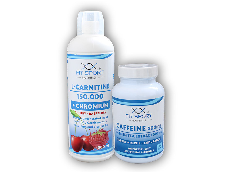 FitSport Nutrition L-Carnitine 150000+Chromium 1000ml+Caffeine 200mg+Green Tea 300mg 120 caps Varianta: mango coconut