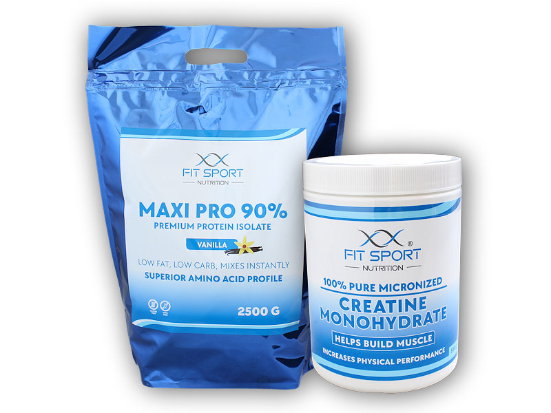 FitSport Nutrition Maxi Pro 90% 2500g + Creatine 550g Varianta: čokoláda