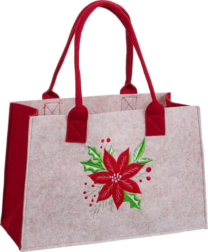 Dárková taška s vánočním motivem 35x15 cm Poinsettia – Casa Selección