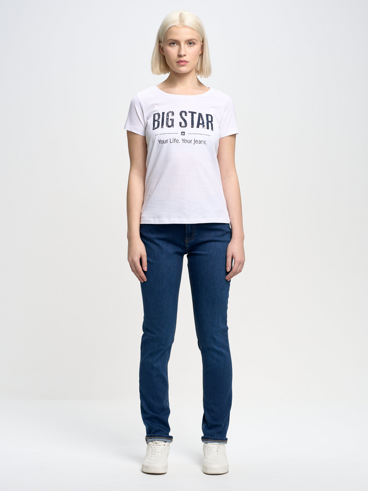 Big Star Woman's T-shirt_ss T-shirt 152084 Cream-101