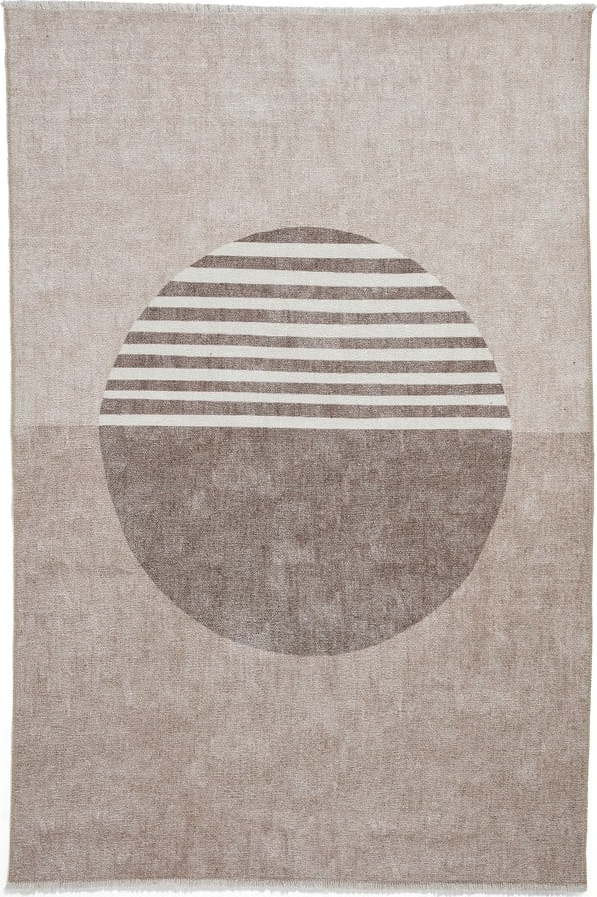 Béžový pratelný běhoun s příměsí bavlny 60x170 cm Whisper – Think Rugs