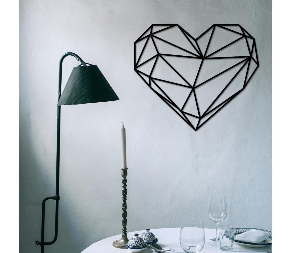 Nástěnná dekorace 47x40 cm srdce kov