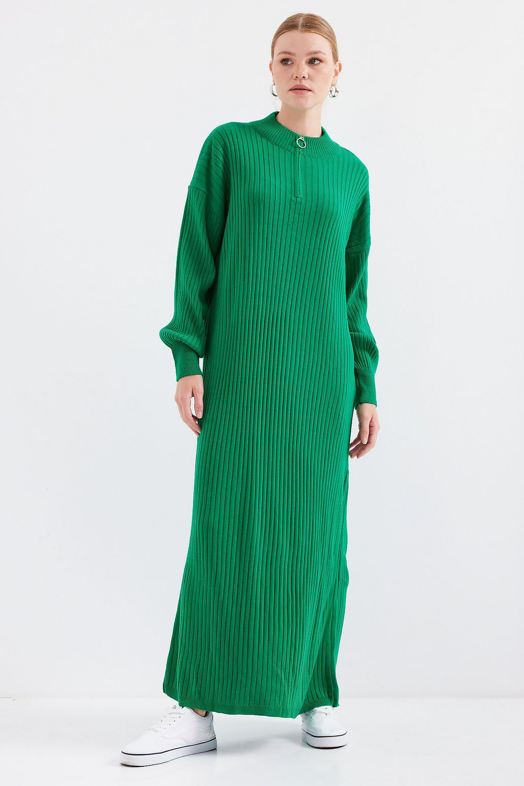 Bigdart 15839 Full-length Knitted Dress - Green