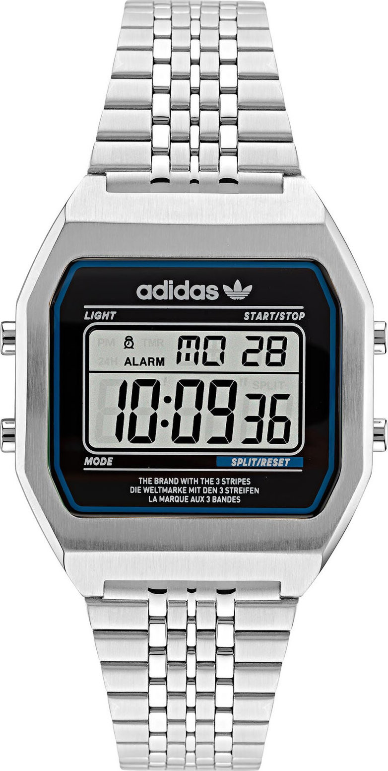 Hodinky adidas Originals Street Digital Two AOST22072 Stříbrná