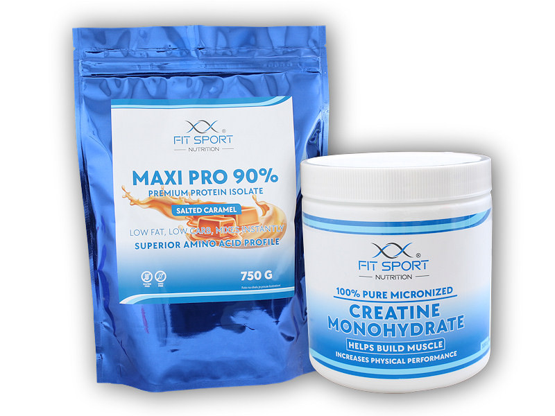 FitSport Nutrition Maxi Pro 90% 750g + Creatine 330g Varianta: čokoláda