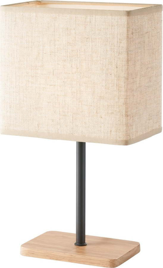 Stolní lampa v černé a přírodní barvě s textilním stínidlem (výška 30 cm) Kate – Fischer & Honsel