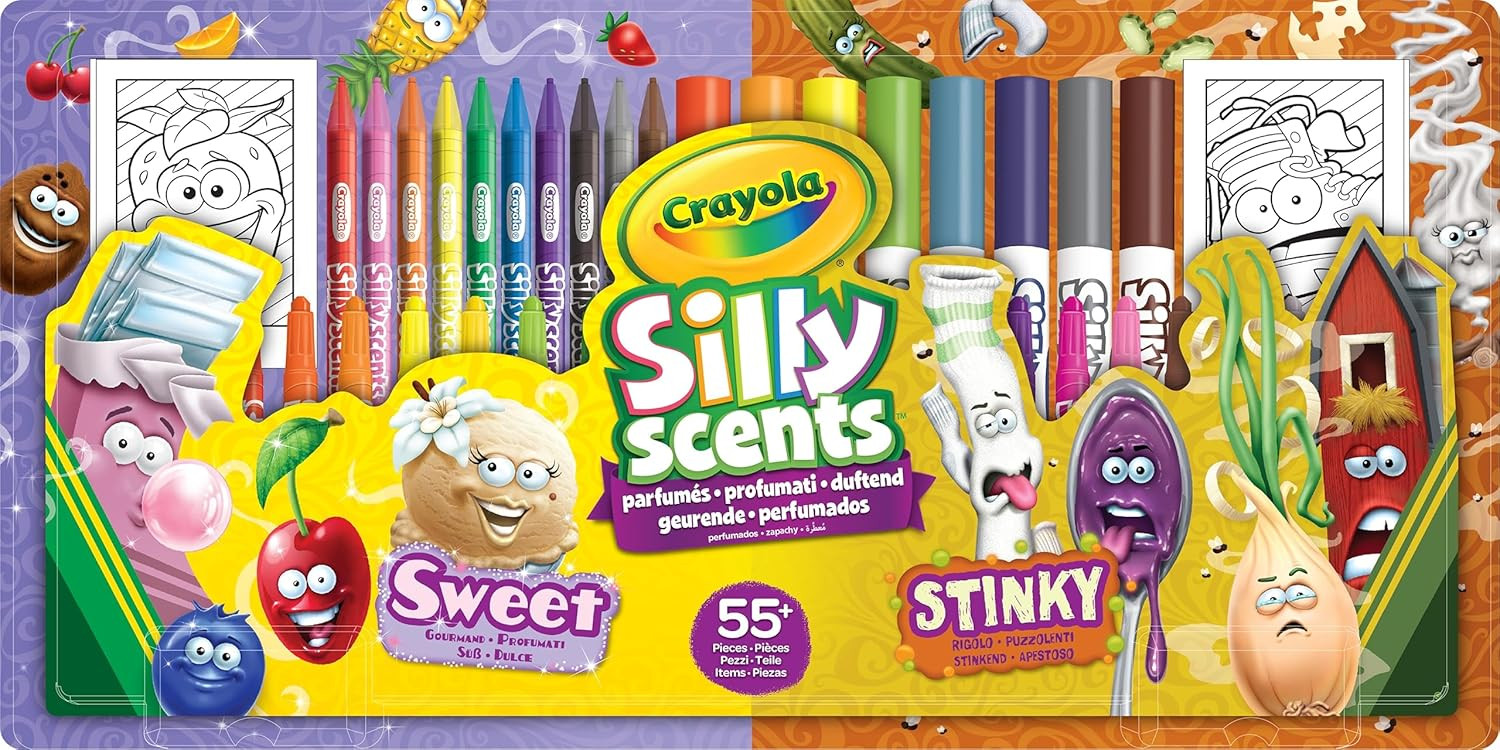 Crayola Crayola, 04-0642, Silly Scents, sada pastelek a popisovačů s vůní, 58 ks