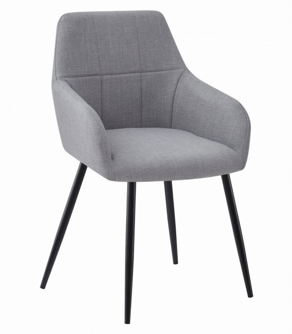 Set dvou jídelních židlí BENI světle šedé / černé nohy (2 ks)