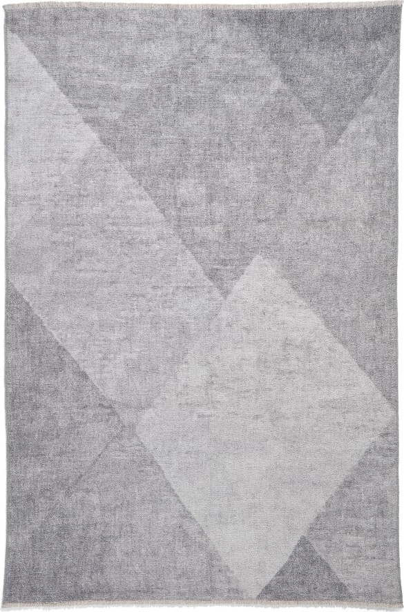 Světle šedý pratelný běhoun s příměsí bavlny 60x170 cm Whisper – Think Rugs