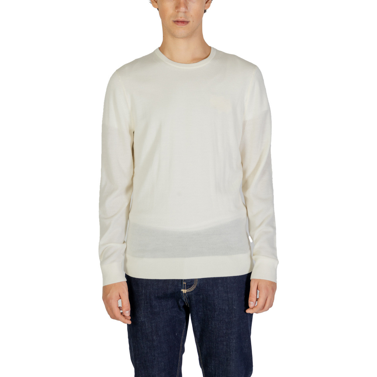 Calvin Klein Jeans  MERINO RWS CREW NECK K10K109474  Bílá