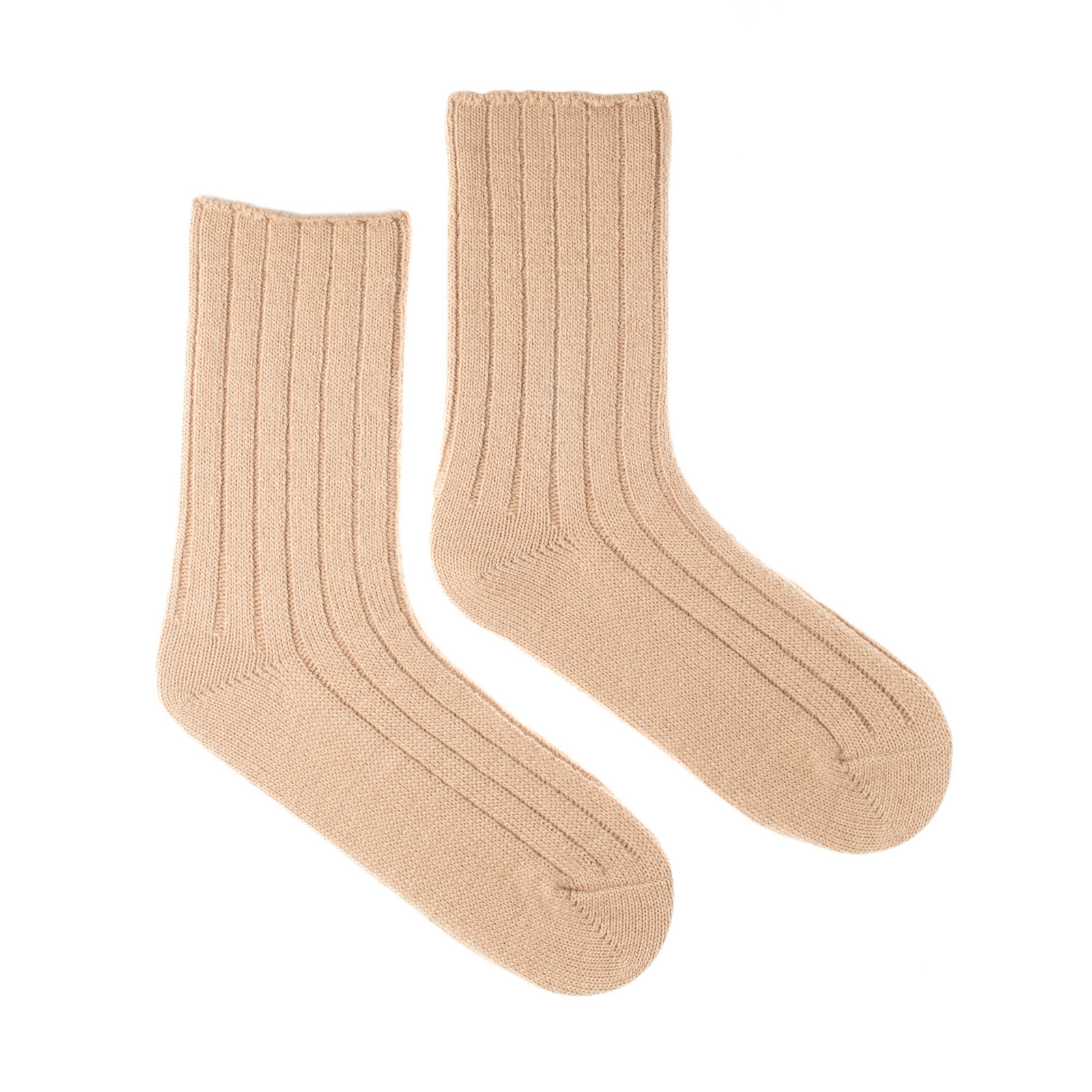 Vlněné ponožky Vlnáč rebro béžový