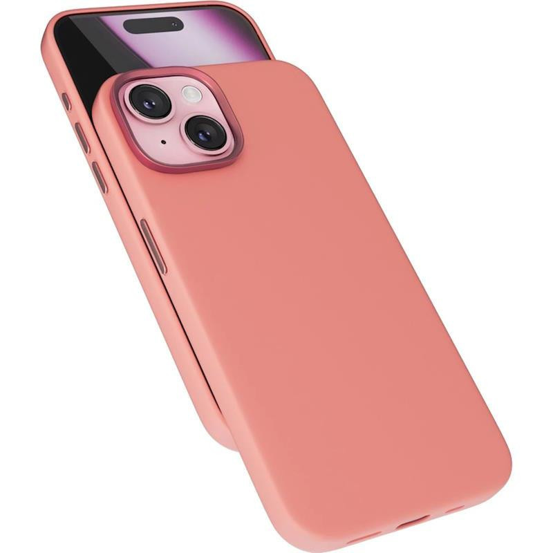 Silikonový zadní kryt Epico Mag+ pro Apple iPhone 16, broskově růžová