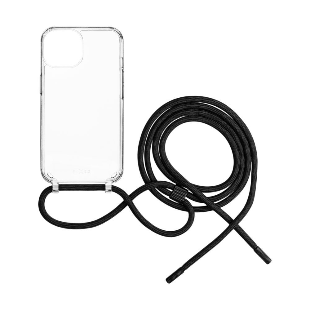 Pouzdro FIXED Pure Neck s černou šňůrkou na krk pro Samsung Galaxy S25+