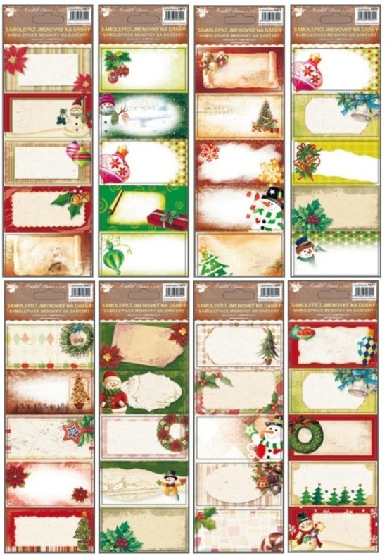 Anděl Jmenovky na dárky - se zlatou ražbou - 5 ks - 1477