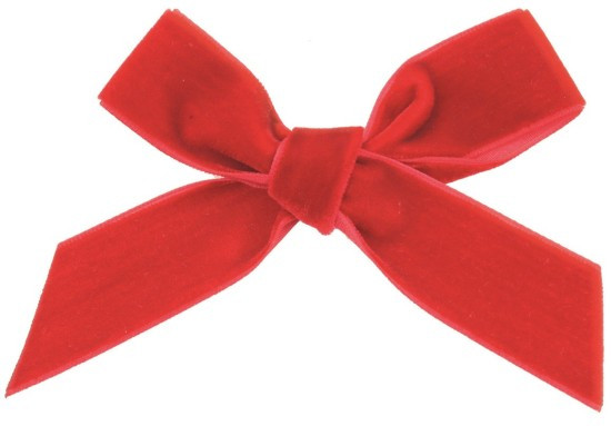 Anděl Sametová mašle - červená - 8 cm - 12 ks - 5922