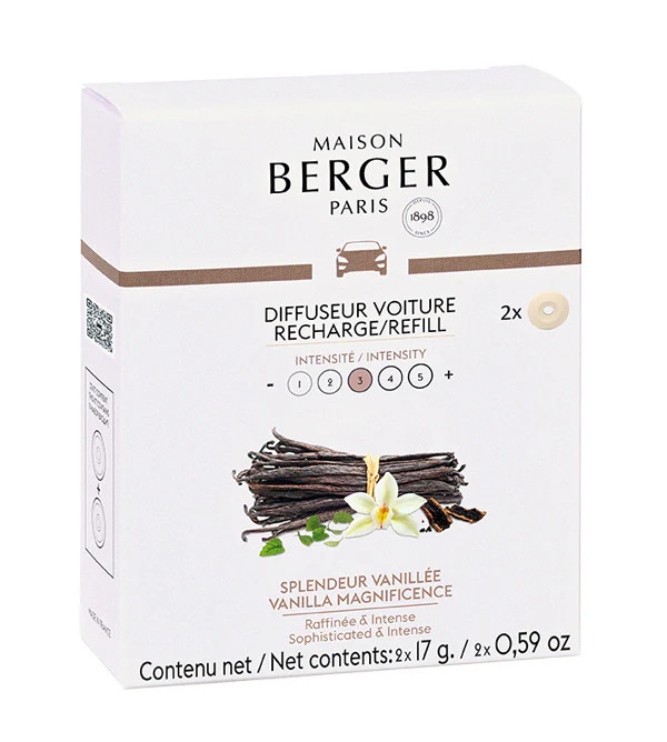 Maison Berger Paris Náhradní náplň do difuzéru do auta Velkolepá vanilka Vanilla Magnificence (Car Diffuser Recharge/Refill) 2 ks