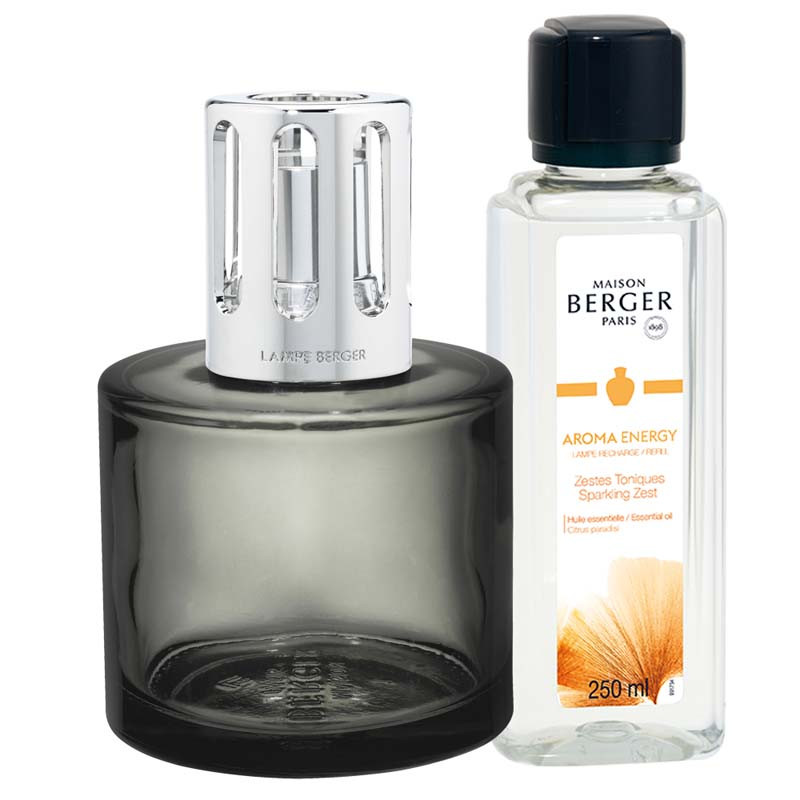 Maison Berger Paris Dárková sada katalytická lampa Aroma Energy šedá + náplň Čerstvé tonikum 250 ml