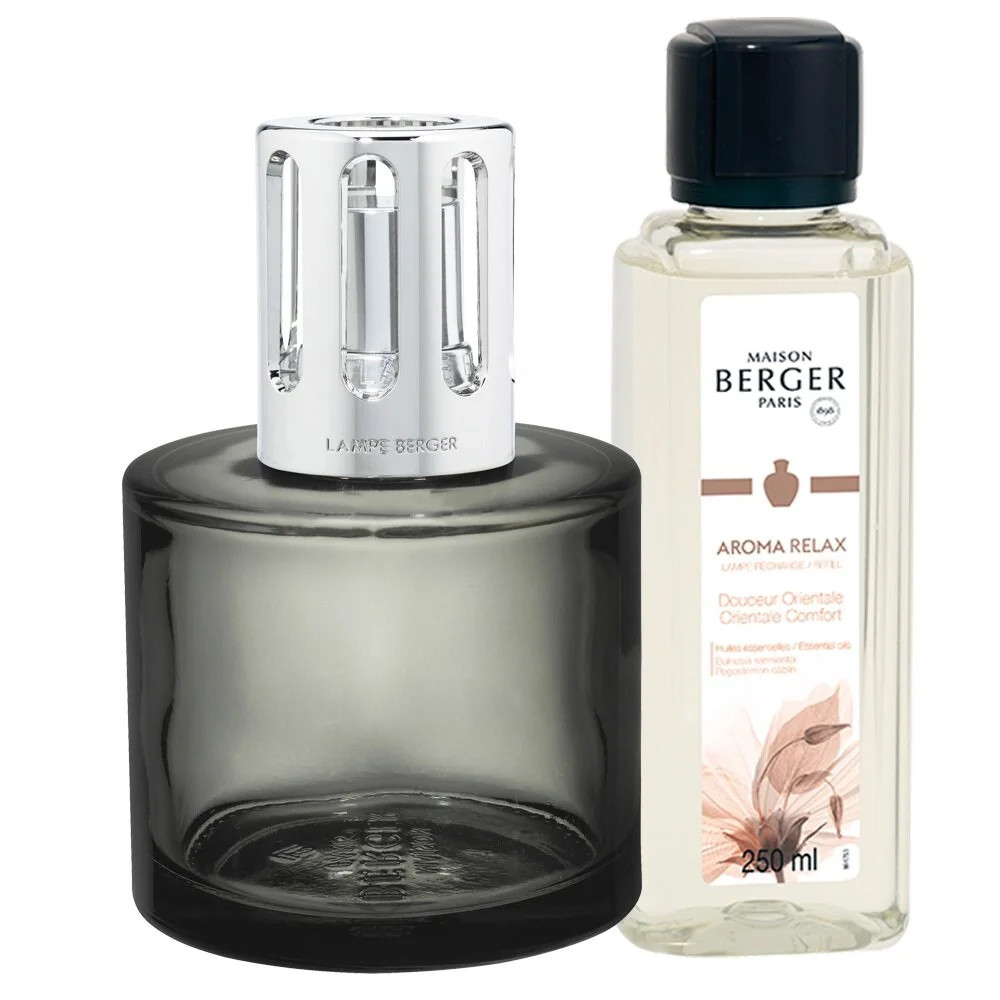 Maison Berger Paris Dárková sada katalytická lampa Aroma Relax šedá + náplň Sladký Orient 250 ml