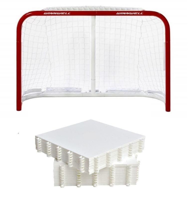 Winnwell 36 Proform Quik Net branka + Hockey Revolution Hockey Tiles desky (8 ks)