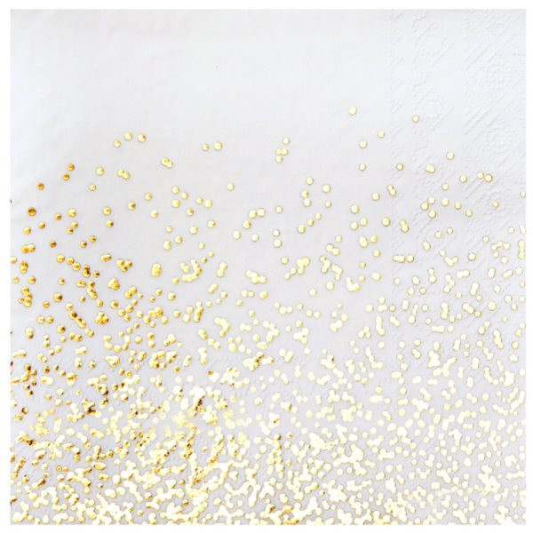 Ubrousky vánoční konfety bílé 33x33 cm 20 ks