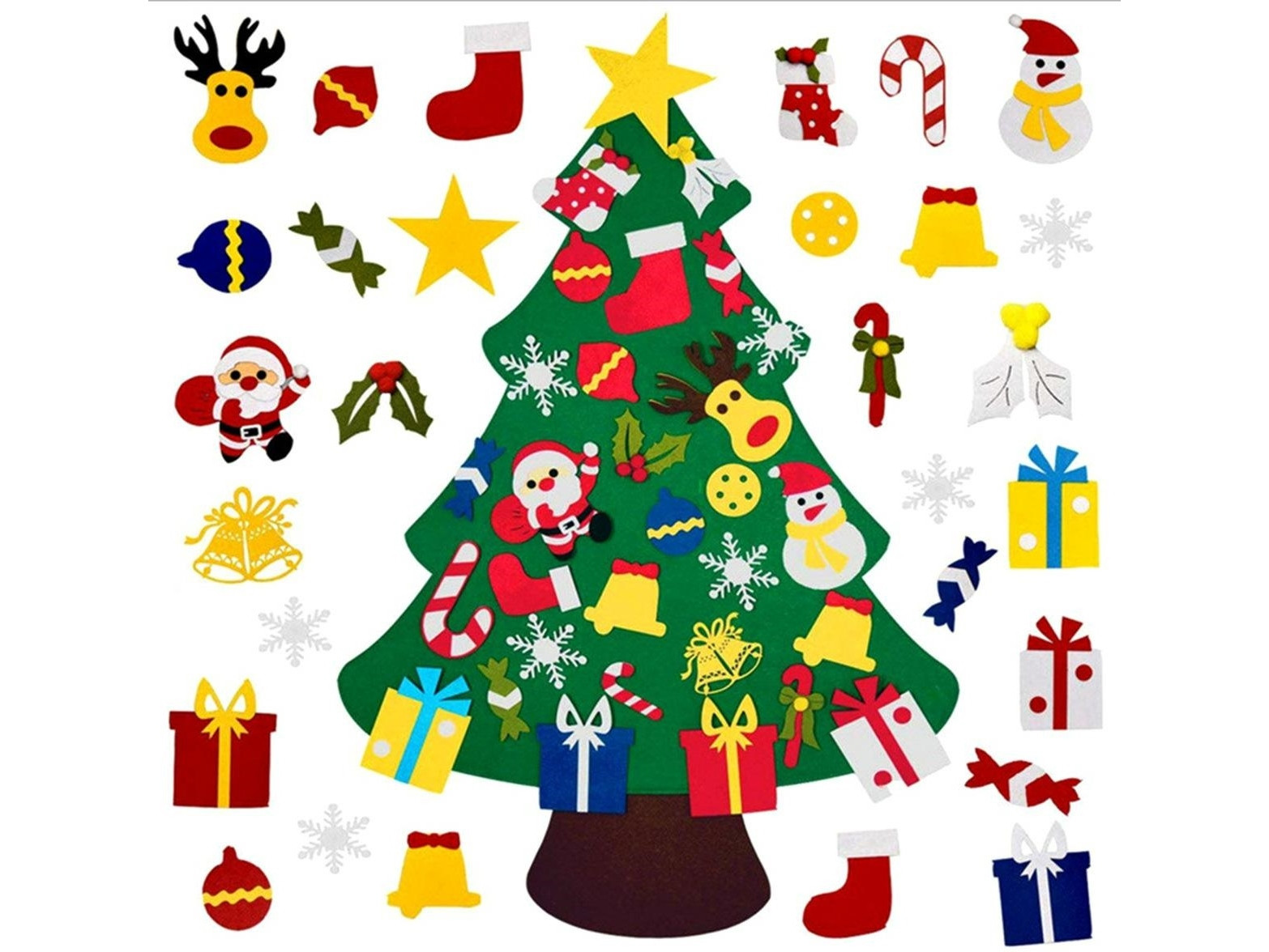 APT Plstěný vánoční stromeček 100cm + ozdoby DIY