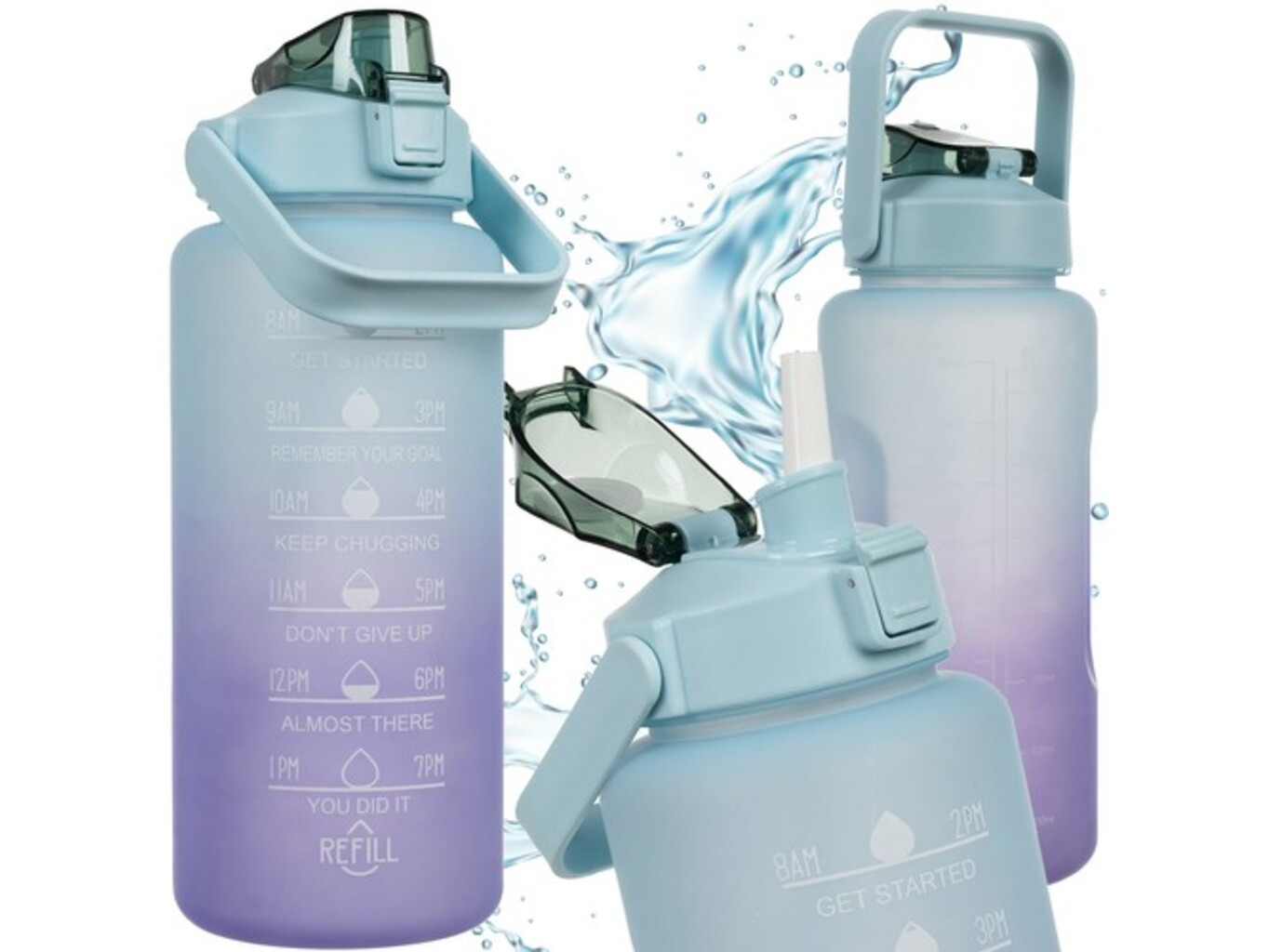 Motivační láhev na vodu 2000 ml