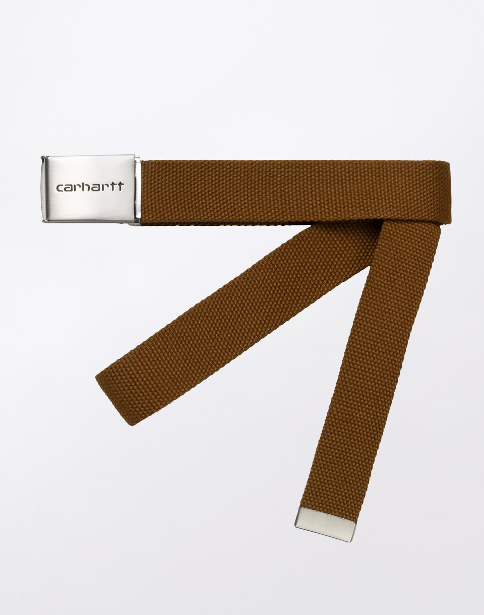 Carhartt WIP Clip Belt Chrome Hamilton Brown